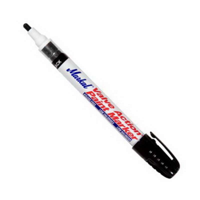 Markal® 96823 Valve Action™ Paint Marker, 1/8 in x 5-3/4 x 7/8 in, Black 48/CA